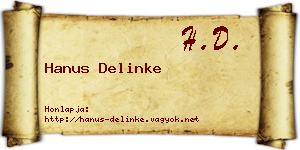 Hanus Delinke névjegykártya